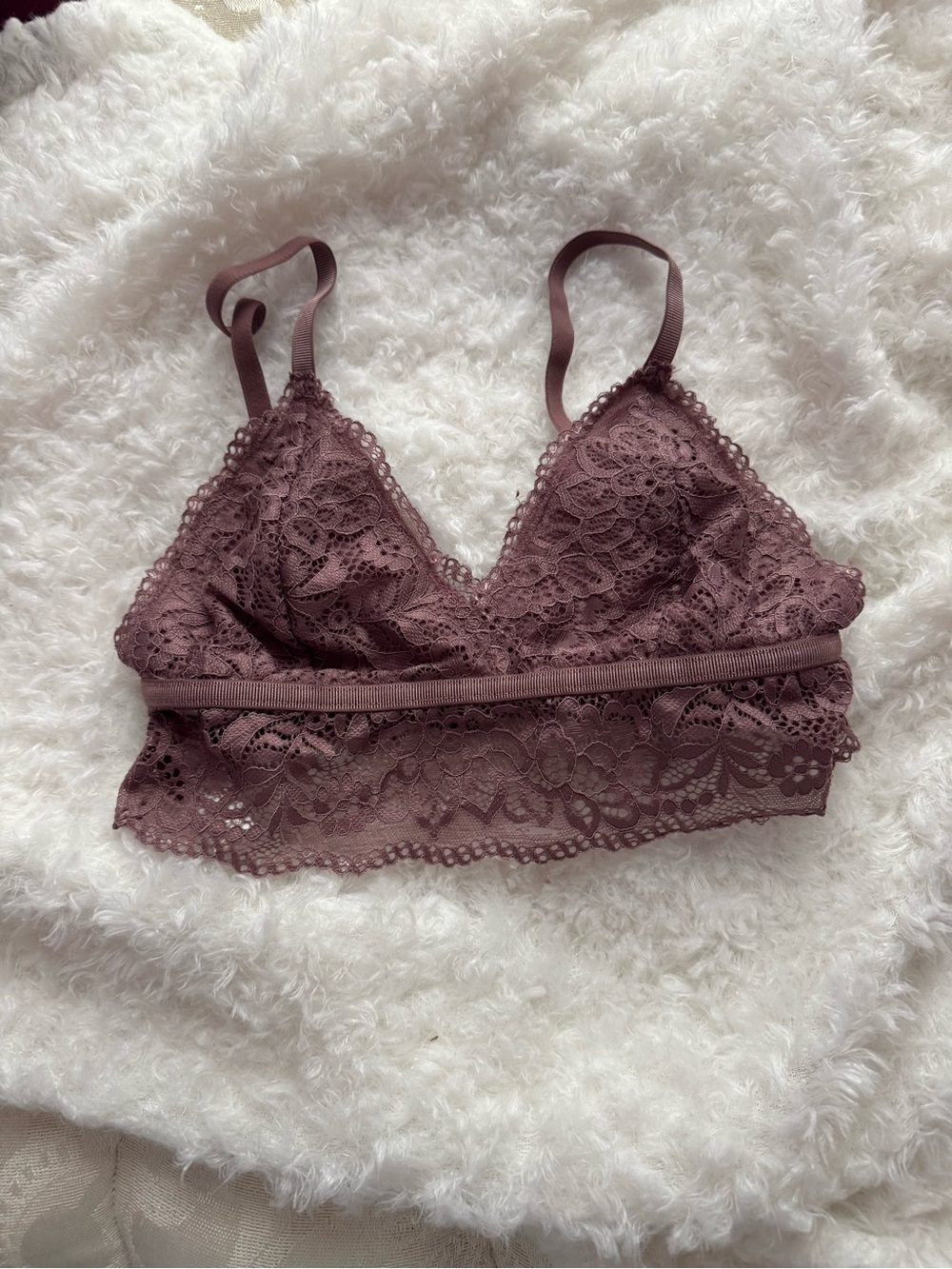 Adrienne Vittadini Lace Bralette in Dusty Mauve